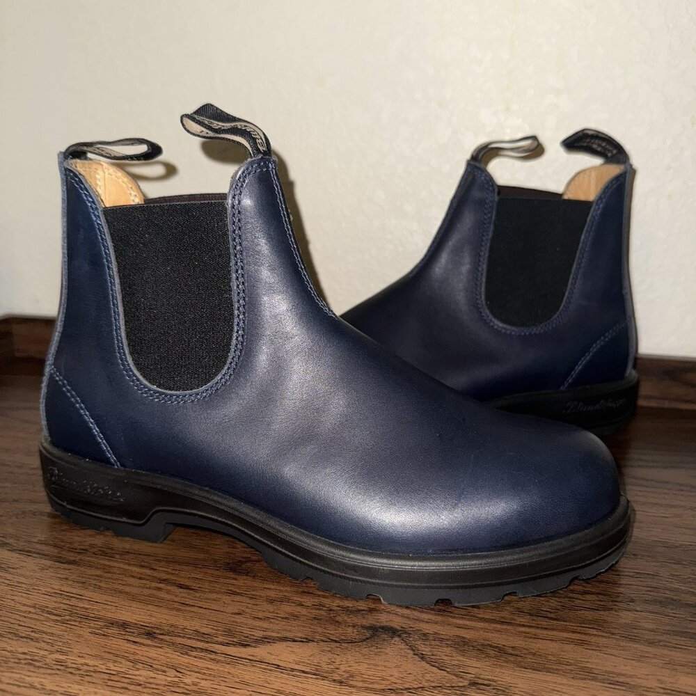 New Navy Blundstone Original 2246 Chelsea Genuine Leather Boots US M 9.5